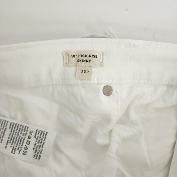Madewell 10” High Rise Skinny Jeans Step Hem White Women's SZ 35P - NWT - Picture 8 of 11